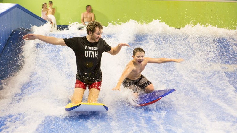 people body boarding at Flowrider