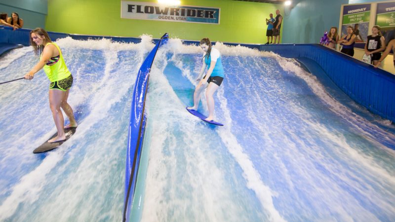 two girls flowboarding